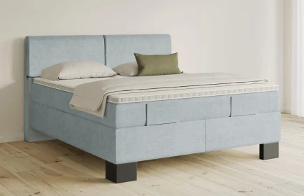 Mozart Boxspringbett Serie 5 Strauss 180x200 Feiner Stoff Frosted Azure H2/H2