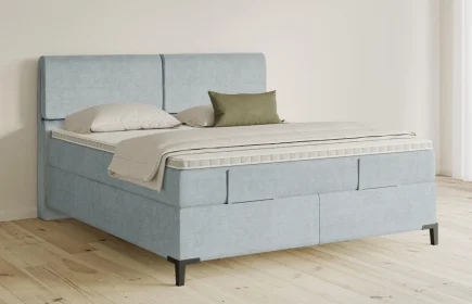 Mozart Boxspringbett Serie 5 Strauss 180x200 Feiner Stoff Frosted Azure H2/H4