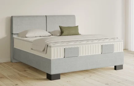 Mozart Boxspringbett Serie 5 Strauss 180x200 Feiner Stoff Lunar Mist H2/H3 Königliche Matratze