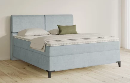 Mozart Boxspringbett Serie 5 Strauss 180x200 Feiner Stoff Pastellblau H2/H4