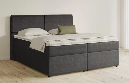 Mozart Boxspringbett Serie 5 Strauss 180x200 mit Bettkasten Feiner Stoff Anthrazit H2/H3