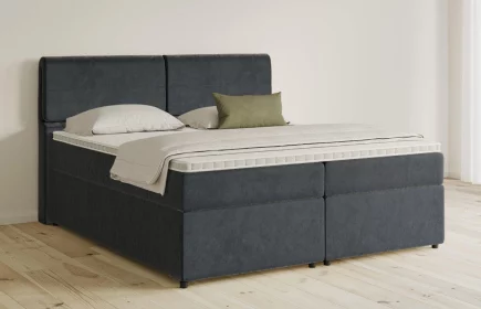 Mozart Boxspringbett Serie 5 Strauss 180x200 mit Bettkasten Samt Anthrazit H3/H3