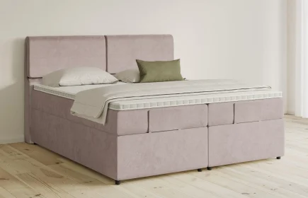 Mozart Boxspringbett Serie 5 Strauss 180x200 mit Bettkasten Samt Blossom Pink H3/H4