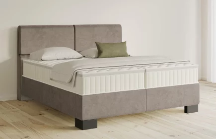 Mozart Boxspringbett Serie 5 Strauss 180x200 Samt Beigebraun H4/H3 Königliche Matratze