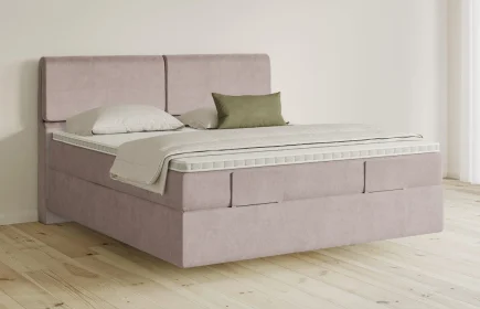 Mozart Boxspringbett Serie 5 Strauss 180x200 Samt Blossom Pink H3/H3 schwebend