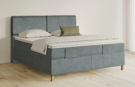 Mozart Boxspringbett Serie 5 Strauss 180x200 Samt Dusty Blues H3/H2