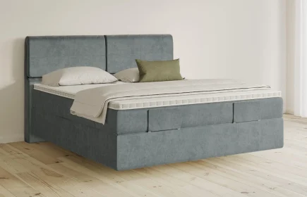 Mozart Boxspringbett Serie 5 Strauss 180x200 Samt Dusty Blues H3/H3 schwebend