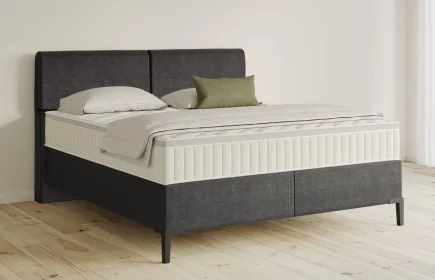 Mozart Boxspringbett Serie 5 Strauss 180x220 Feiner Stoff Anthrazit H3/H3 Königliche Matratze