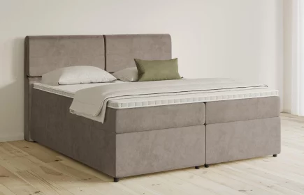 Mozart Boxspringbett Serie 5 Strauss 180x220 mit Bettkasten Samt Beigebraun H2/H2