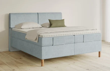 Mozart Boxspringbett Serie 5 Strauss 200x210 Feiner Stoff Frosted Azure H3/H3