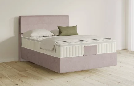Mozart Boxspringbett Serie 5 Strauss 90x190 Samt Blossom Pink H3 schwebend Königliche Matratze