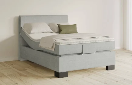 Mozart Boxspringbett Serie 5 Strauss 90x200 elektrisch Feiner Stoff Lunar Mist H3