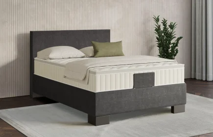 Mozart Boxspringbett Serie 7 Bach 100x200 Feiner Stoff Carbon Grey H3 Königliche Matratze