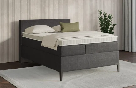 Mozart Boxspringbett Serie 7 Bach 100x200 Feiner Stoff Carbon Grey H3
