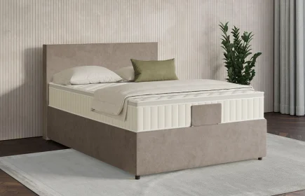 Mozart Boxspringbett Serie 7 Bach 100x200 mit Bettkasten Samt Cookie H3 Königliche Matratze
