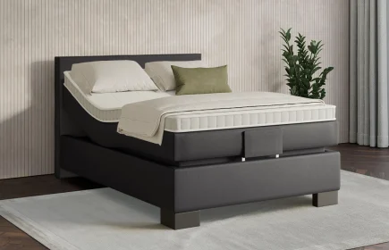 Mozart Boxspringbett Serie 7 Bach 120x200 elektrisch Kunstleder All  Black H4