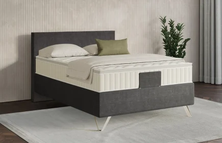 Mozart Boxspringbett Serie 7 Bach 120x200 Feiner Stoff Carbon Grey H3 Königliche Matratze