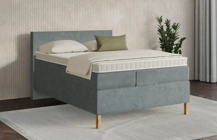 Mozart Boxspringbett Serie 7 Bach 120x200 Samt Dusty Blues H2