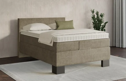 Mozart Boxspringbett Serie 7 Bach 140x200 Feiner Stoff Dusty Taupe H4