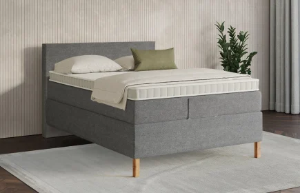 Mozart Boxspringbett Serie 7 Bach 140x200 Grober Stoff Charcoal frost H3