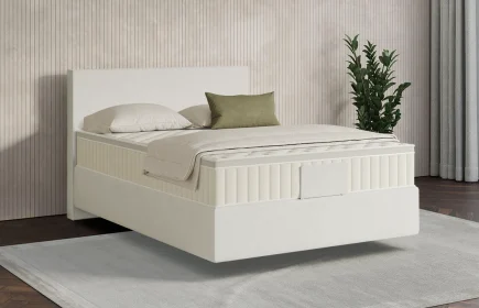 Mozart Boxspringbett Serie 7 Bach 140x200 Samt Vanilla Nice H3 schwebend Königliche Matratze