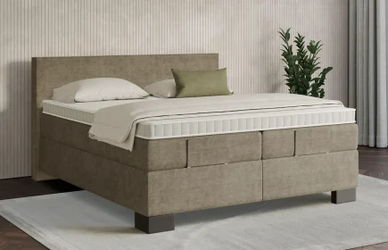 Mozart Boxspringbett Serie 7 Bach 160x200 Feiner Stoff Dusty Taupe H3/H3
