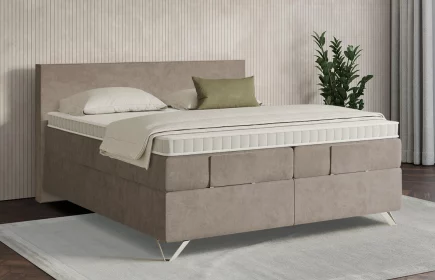 Mozart Boxspringbett Serie 7 Bach 180x200 elektrisch Samt Beigebraun H3/H3