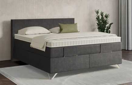 Mozart Boxspringbett Serie 7 Bach 180x200 Feiner Stoff Carbon Grey H3/H3