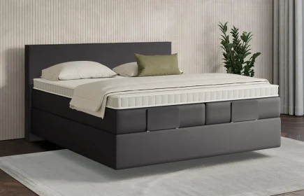 Mozart Boxspringbett Serie 7 Bach 180x200 Kunstleder All  Black H3/H3 schwebend