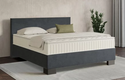 Mozart Boxspringbett Serie 7 Bach 180x200 Samt Anthrazit H3/H3 Königliche Matratze