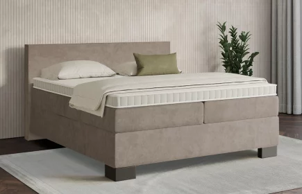 Mozart Boxspringbett Serie 7 Bach 180x200 Samt Beigebraun H3/H3