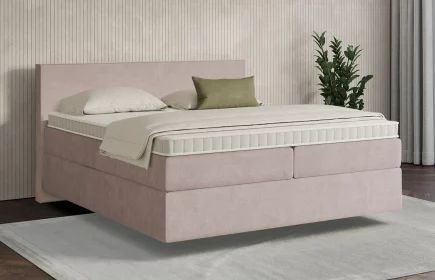 Mozart Boxspringbett Serie 7 Bach 180x200 Samt Hellrosa H3/H3 schwebend