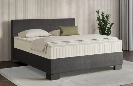 Mozart Boxspringbett Serie 7 Bach 180x210 Feiner Stoff Anthrazit H2/H3 Königliche Matratze