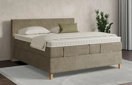 Mozart Boxspringbett Serie 7 Bach 180x210 Feiner Stoff Dusty Taupe H3/H3