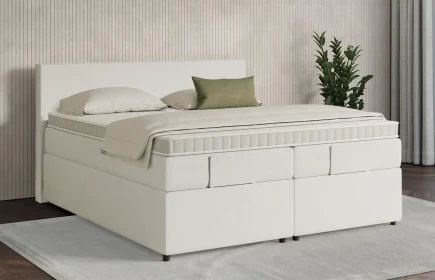 Mozart Boxspringbett Serie 7 Bach 200x200 mit Bettkasten Samt Vanilla Nice H2