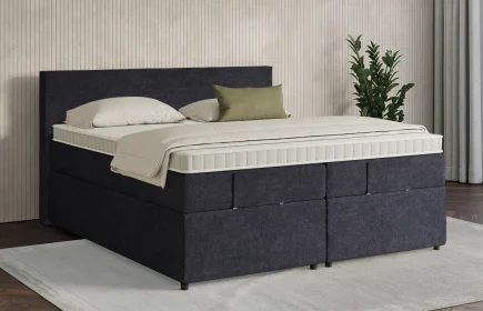 Mozart Boxspringbett Serie 7 Bach 200x210 mit Bettkasten Grober Stoff Celestial Ink H3