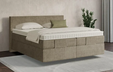 Mozart Boxspringbett Serie 7 Bach 240x200 Feiner Stoff Dusty Taupe H3/H3 schwebend