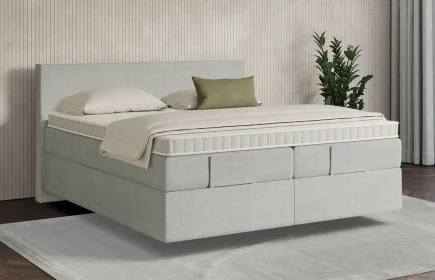 Mozart Boxspringbett Serie 7 Bach 240x200 Feiner Stoff Lunar Mist H3/H4 schwebend