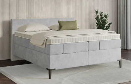 Mozart Boxspringbett Serie 7 Bach 240x210 Samt Fog Grey H3/H2