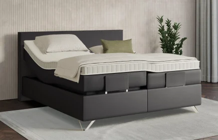 Mozart Boxspringbett Serie 7 Bach 280x200 elektrisch Kunstleder All  Black H2/H2