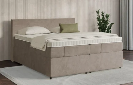 Mozart Boxspringbett Serie 7 Bach 280x200 mit Bettkasten Samt Cookie H3/H2