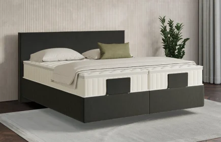 Mozart Boxspringbett Serie 7 Bach 280x200 Samt Raven Silk H3/H3 schwebend Königliche Matratze