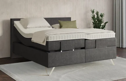 Mozart Boxspringbett Serie 7 Bach 280x210 elektrisch Feiner Stoff Carbon Grey H3/H3