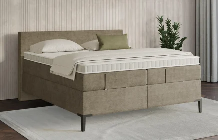 Mozart Boxspringbett Serie 7 Bach 280x220 Feiner Stoff Dusty Taupe H2/H2