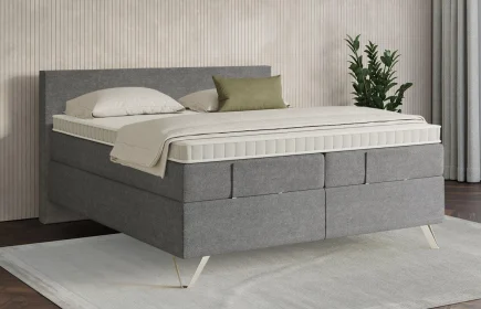 Mozart Boxspringbett Serie 7 Bach 280x220 Grober Stoff Charcoal frost H2/H2