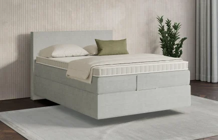 Mozart Boxspringbett Serie 7 Bach 90x200 Feiner Stoff Lunar Mist H2 schwebend