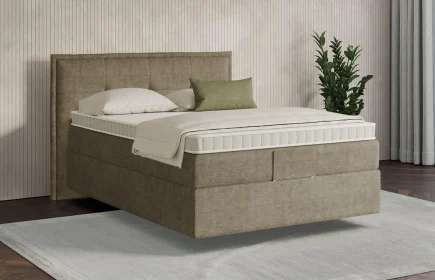 Mozart Boxspringbett Serie 7 Beethoven 100x200 Feiner Stoff Dusty Taupe H4 schwebend