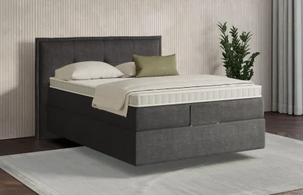 Mozart Boxspringbett Serie 7 Beethoven 120x200 Feiner Stoff Carbon Grey H2 schwebend