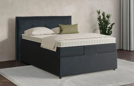 Mozart Boxspringbett Serie 7 Beethoven 120x200 mit Bettkasten Samt Night Blue H2