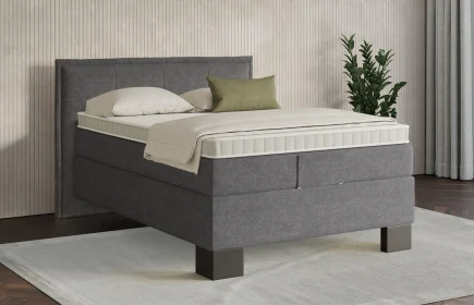 Mozart Boxspringbett Serie 7 Beethoven 140x200 Grober Stoff Rock Grey H3